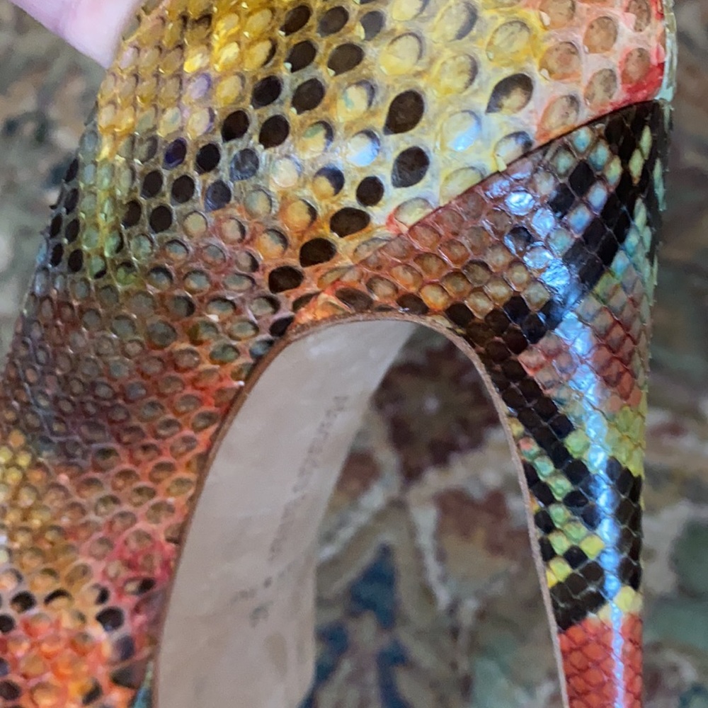 Alexandre Birman Multi Color Python Snake Heels Size 38 - Picture 13 of 16